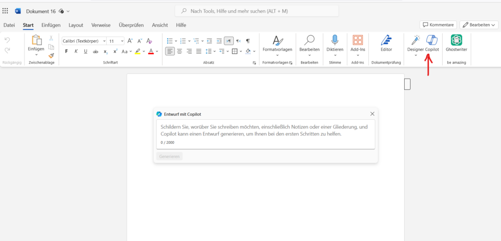 Der Microsoft Copilot Pro in Word